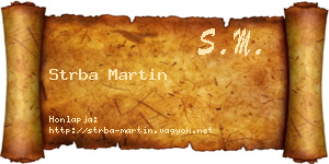 Strba Martin névjegykártya